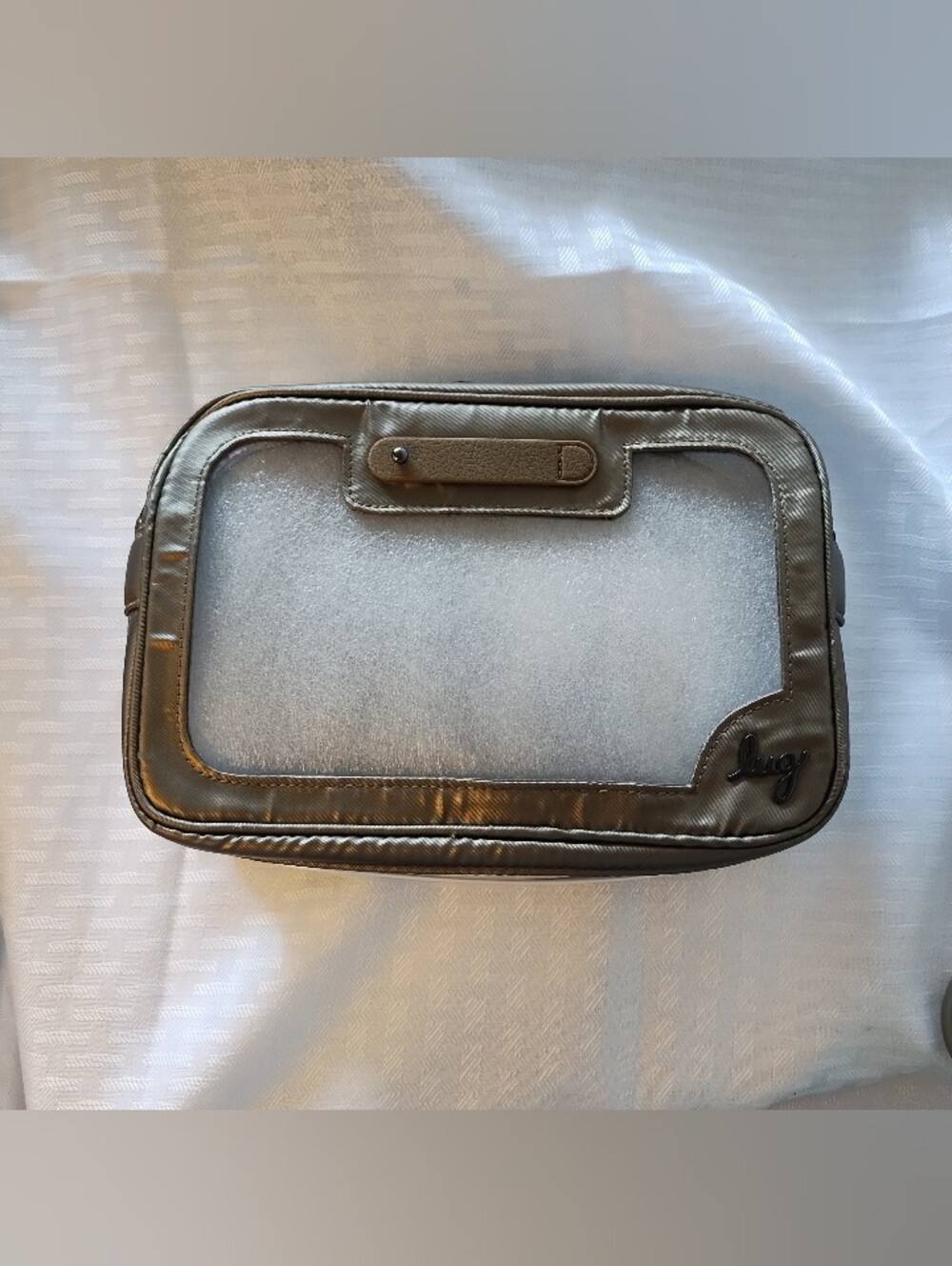 BNWOT - Lug Carriage clear cross-body bag Metallic Walnut